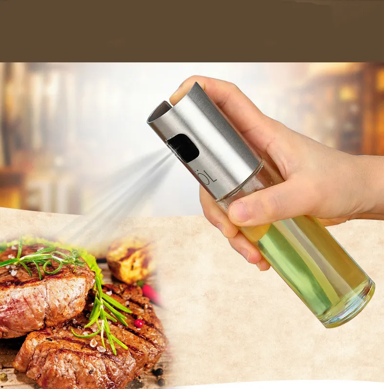 Glass Olive Oil Sprayer Spray Empty Bottle Vinegar Bottle Oil Dispenser For Cooking Appliances Salad BBQ Kitchen Tools Baking