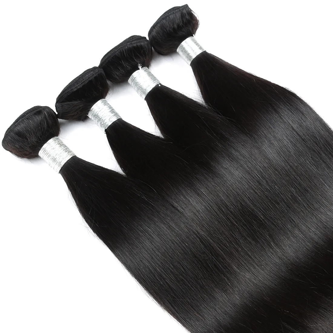 12A cheveux crus droits 4 paquets brésiliens péruviens malaisiens indiens extensions de cheveux 9237335