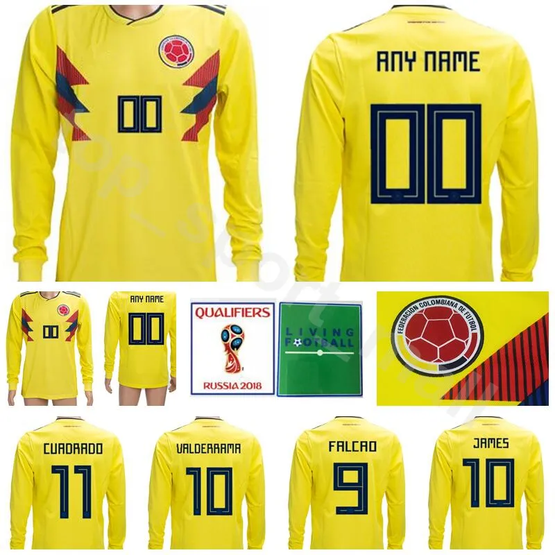 Colombia No25 E.Balanta Home Long Sleeves Soccer Country Jersey