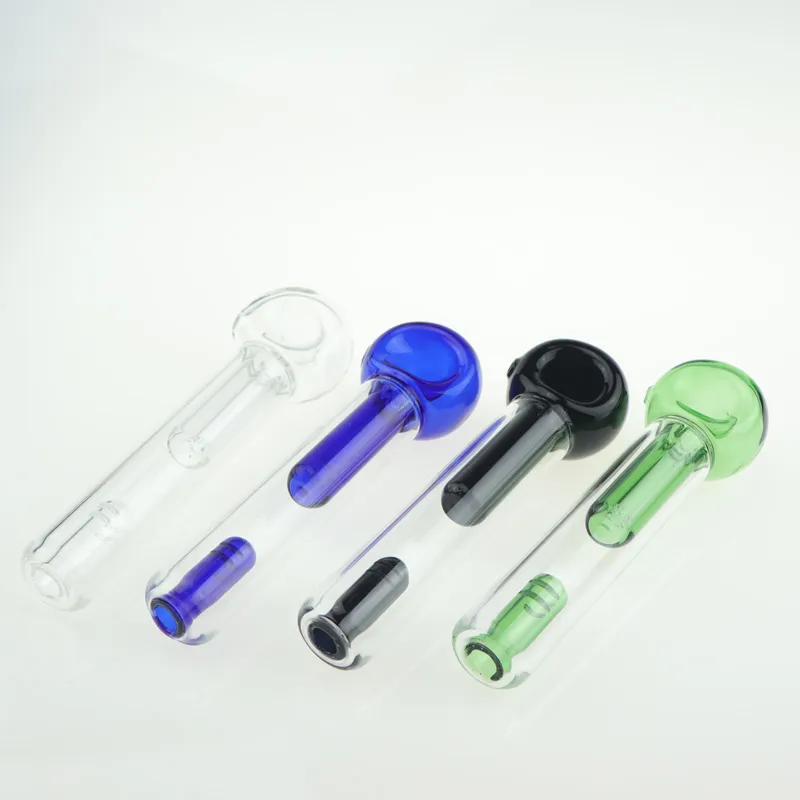 Colorful 6 inch Glass Pocketbubbler Pipe Mini Pocket Bubbler Water Bong with Large Side Carb Hole Smoking Spoon Pipe Tobacco Hand Pipe