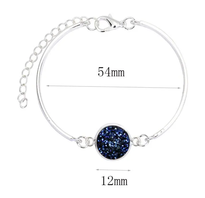 Mode Druzy Drusy Schmuck Sets Silber Überzogene Beliebte Naturstein Kristall Armband Ohrringe Halskette Für Frauen Dame Schmuck