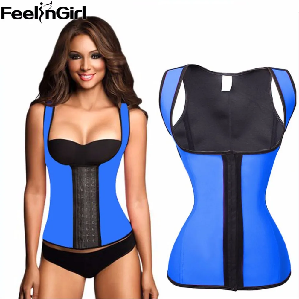 Feellirl 100 % Latex 허리 Cincher 스틸 뼈 코르 셋 허리 코르셋 Bustiers 슬리밍 Shapewear Vest Korsett 여성을위한