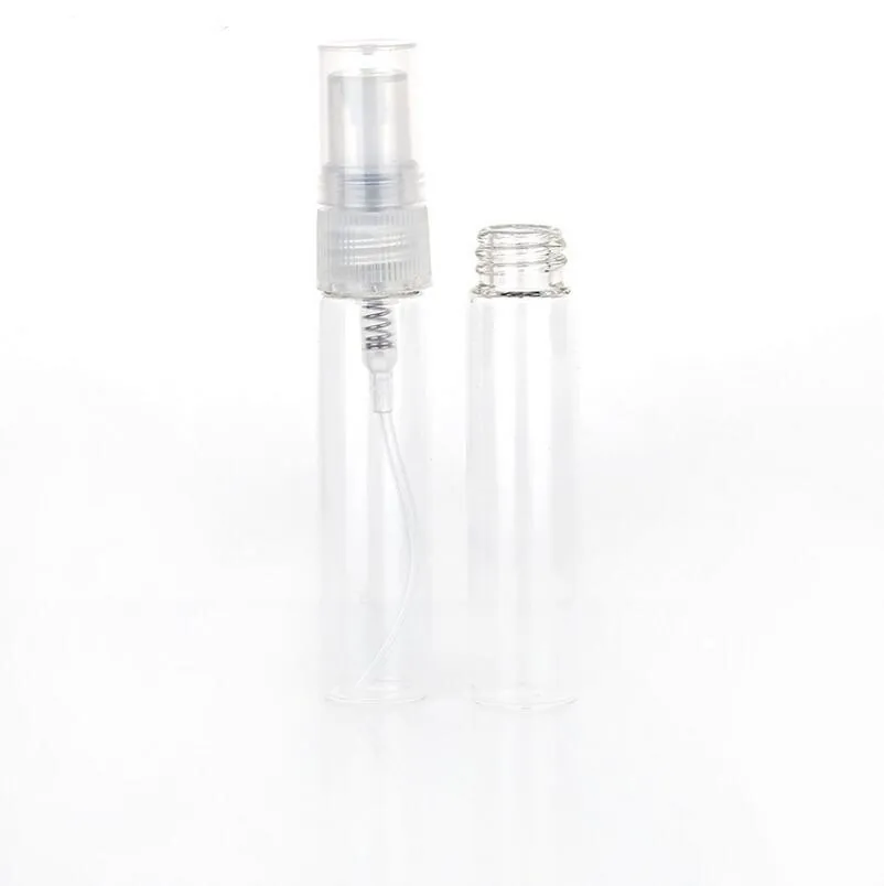 10 ML Mini Doldurulabilir Temizle Cam Parfüm Örnek Boş Şişe 10CC Kozmetik Pompa Atomizer Flakon Tüp LX1178