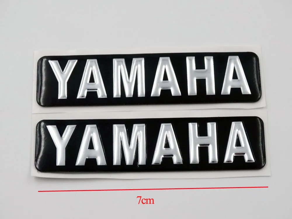 Black Silver 3D Emblem Decal 7cm Plus Tuning Fork 3cm för alla Yamaha -modeller Motorcyklar Custom5550214