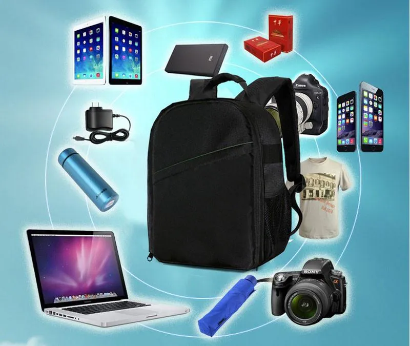 Outdoor Photography SLR DSLR Camera Backpack Durable Waterproof Camera Bag 600D Nylon Material Three Colors.