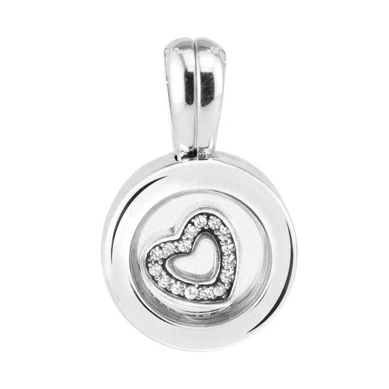 Floating Locket Crystal Glass & Clear CZ Beads Woman Original 925 Sterling-Silver-Jewelry Fit Silver Charm Bracelet Wholesale C18103001
