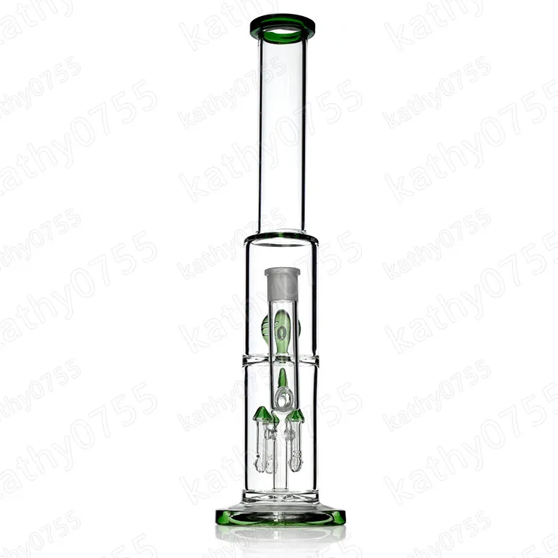 New design water bong glass bong water pipe rocket filtered use for smoking with 15.5 inches 18mm female joint green color