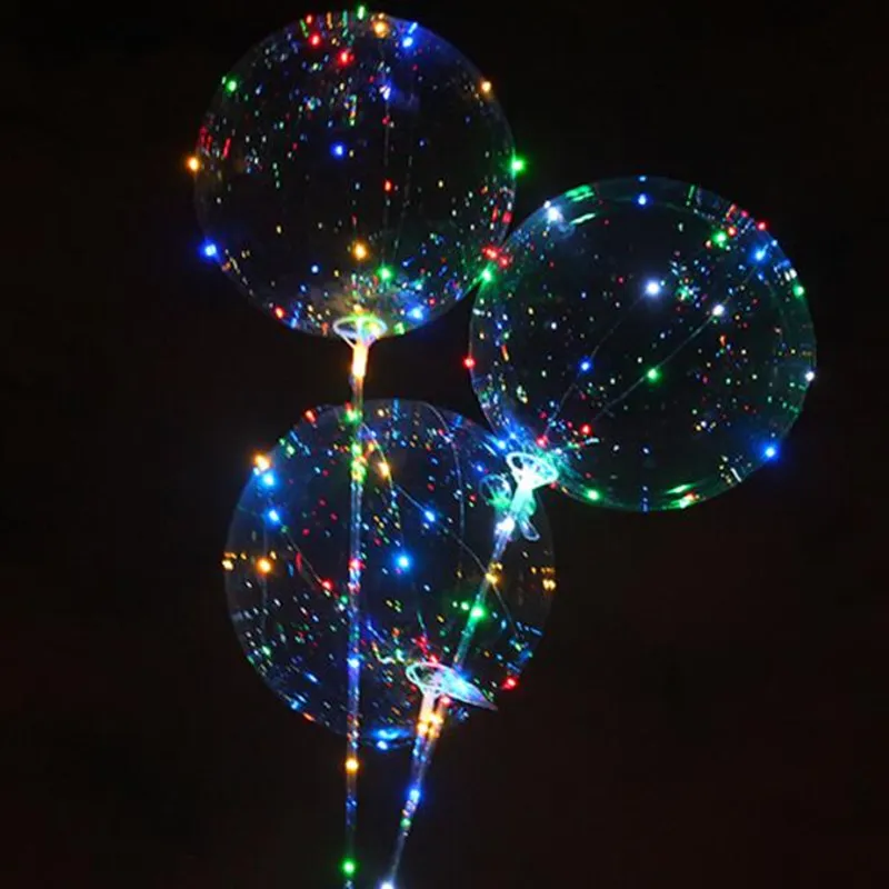 Luminosa Led Balões Balão de Bolha Clara Com Fio De Cobre De Tira Conduzida para Festa de Aniversário de Casamento Brinquedo Decoração