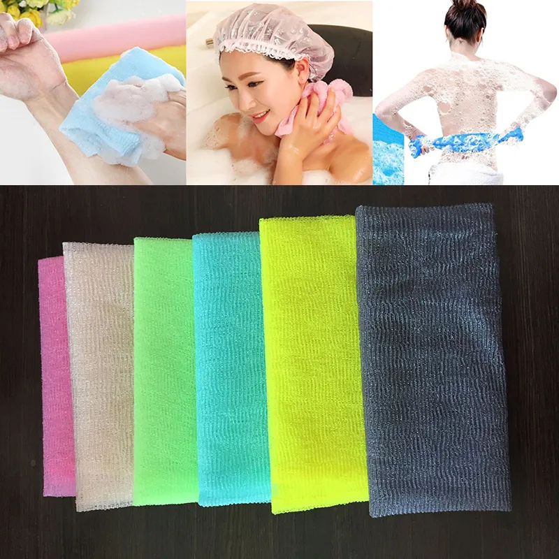 30 * 90 cm Salux Nylon belleza exfoliante de la piel de baño de ducha de ducha de tela de Japón toalla Back Scrub cepillos de baño de múltiples colores WX9-440