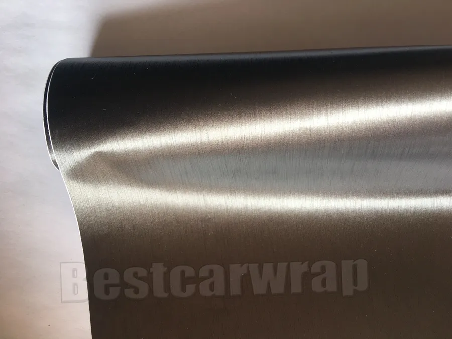 Dark gray brushed Vinyl For Car Wrap Stickers with Air bubble Free brush gunmetal car wrapping styling foil coating :1.52*20M/Roll 5x66ft