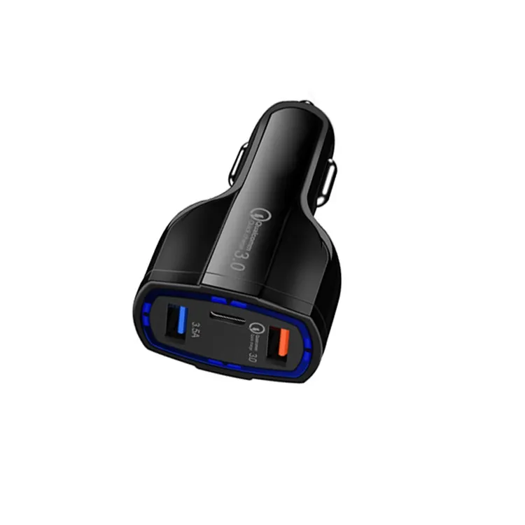 QC 3.0 3 USB Port Car charger Fast Charger 9V 1.8A 12V 1.8A 5V 3.5A USB charger 200pcs/lot