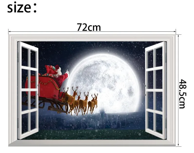 3D صور خلفيات عيد الميلاد الأيائل سانتا كلوز ويندوز 3D ملصقات الحائط شخصية الرئيسية زينة عيد الميلاد سنو خلفيات A145