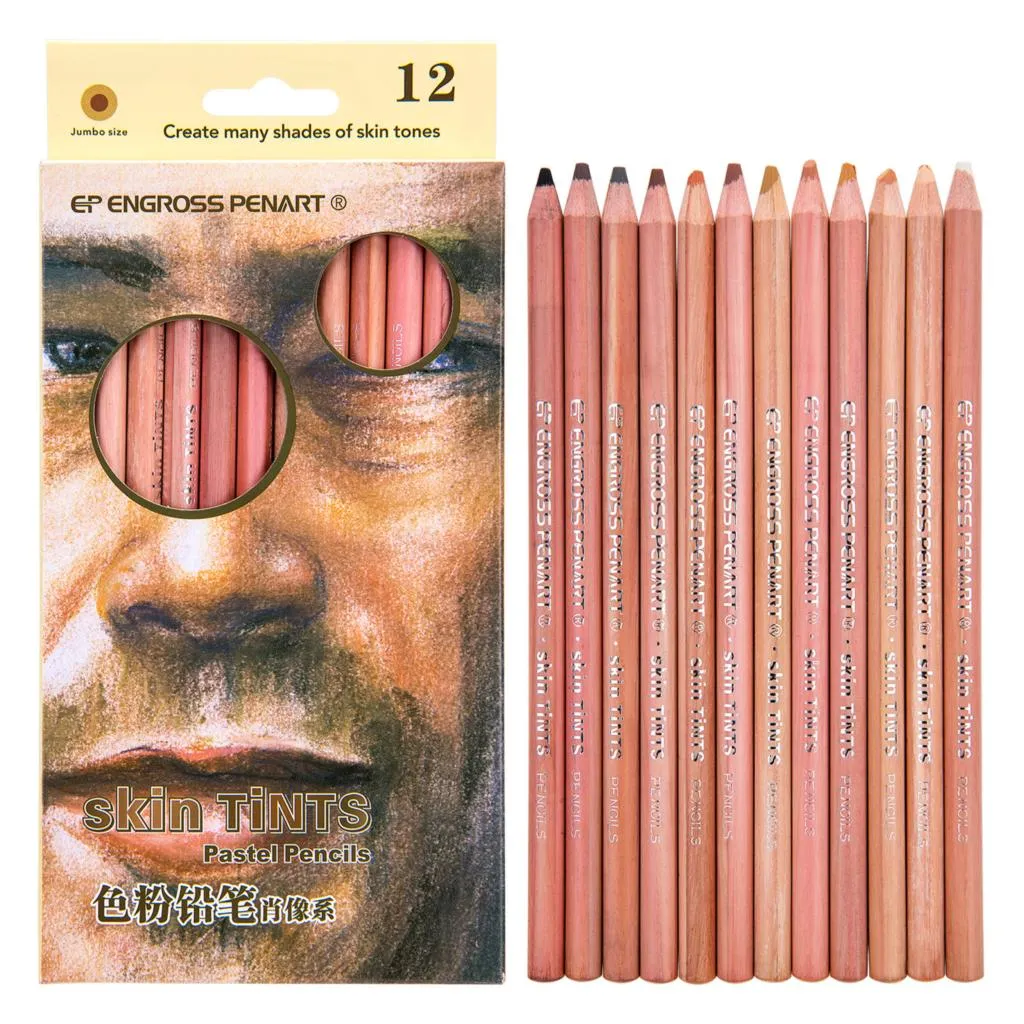 12Pcs Colored Pencils Wood Pastel Pencils Professional Portrait Drawing  Skin Tints Soft Pastel Colored Pencils 175mm