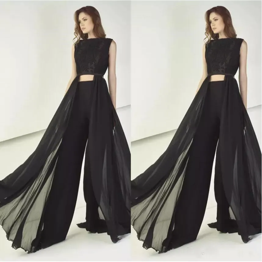 Tony Ward 2020 Jumpsuits Ballkleider Sexy Zweiteilige Abendkleider mit Spitzenapplikationen Günstige Abendgarderobe Maßgeschneidertes A-Linien-Partykleid