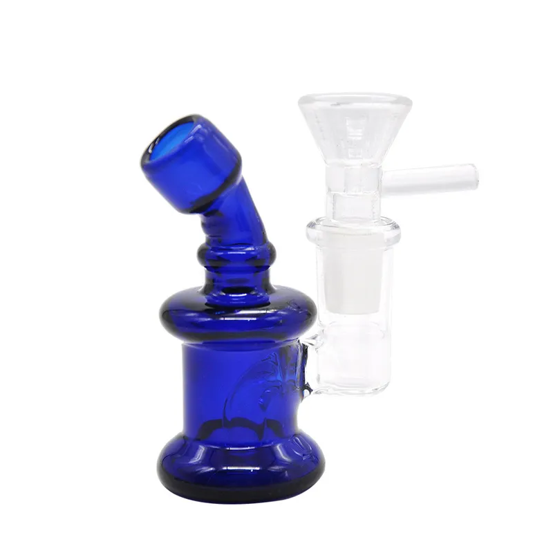 5.67 Inch Thick Pyrex Recycler Heady Breaker Bong Pipes 14mm Female Mini Glass Oil Rigs Bongs Water Pipes Smoking Accessories 