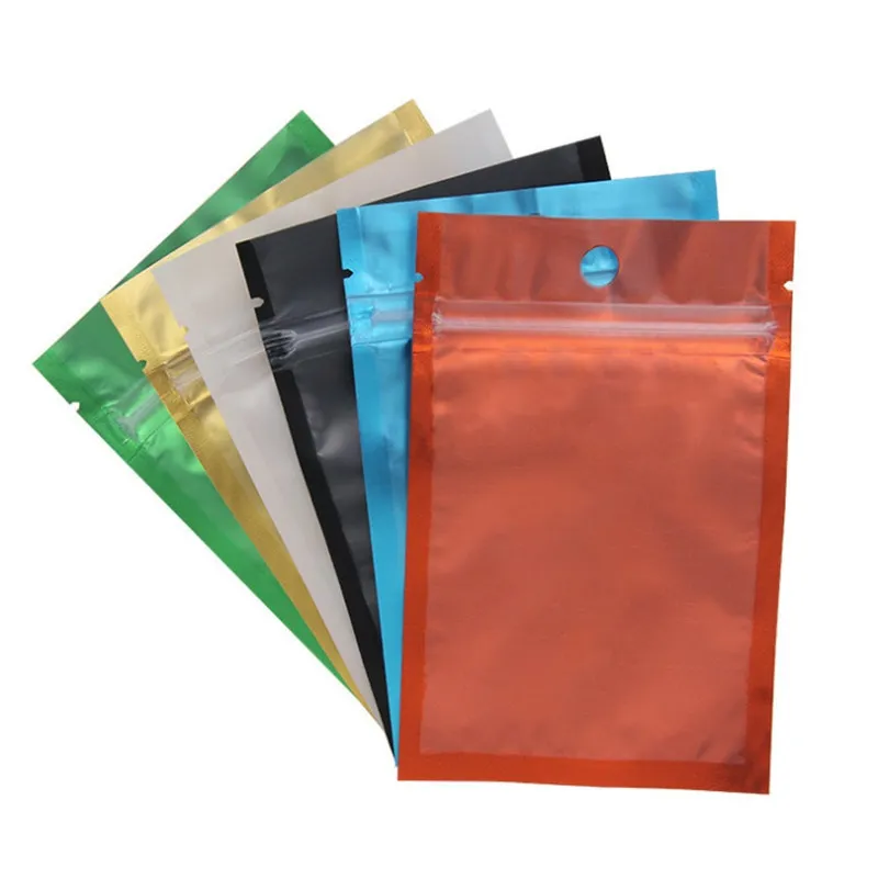 100pcs/lot 2018 신규 컬러 레일 레알리 Zip Mylar Bag 알루미늄 포일 가방 냄새 증거 파우치 보석 가방 한쪽 명확한 LZ1890