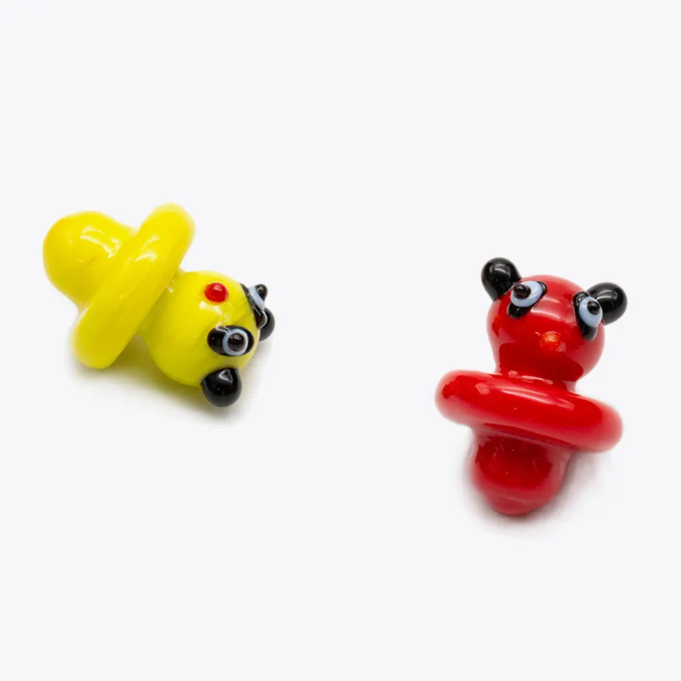 Smoking Accessories Colored Duck Bear carb cap 10mm 14mm Quartz Banger 45degree for Thermal Nails Glass Bong Dab Oil Rigs