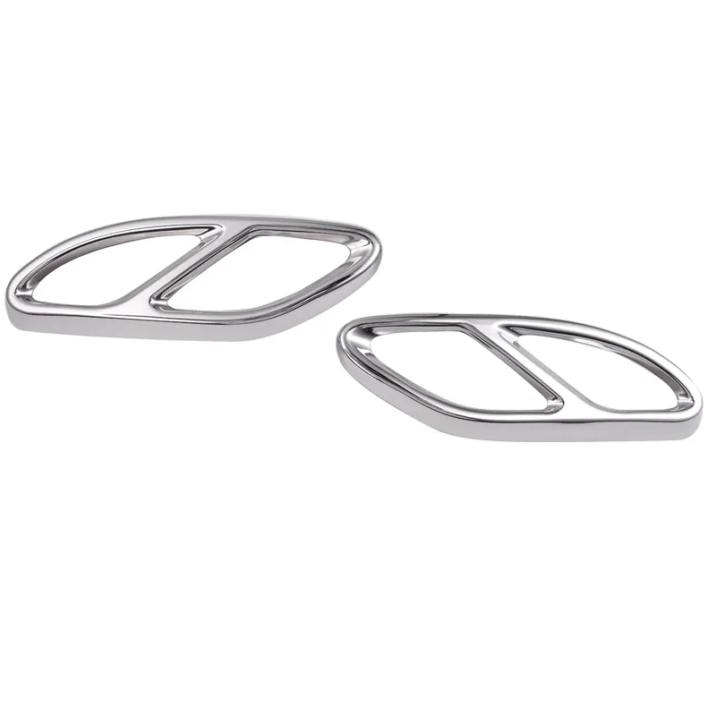 2 шт. Глянцевая стальная выхлопная наклейка накладки накладки для Mercedes Benz GLC A B C E-Class C207 Coupe 2014-2017 W212 W213 W205 X253 C180 C200 Part Car Styling