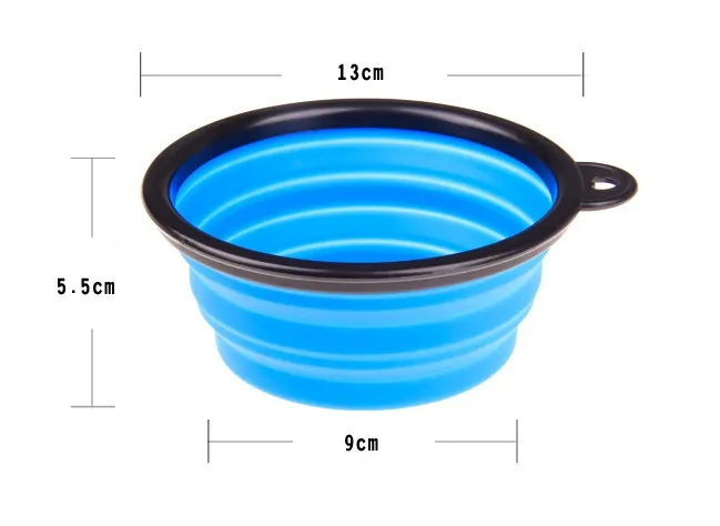 Pet Silicone Folding Bowls with Climbing Clip Hook Collapsible Cats Water Dish Pet Portable Feeder Puppy Travel Bowl