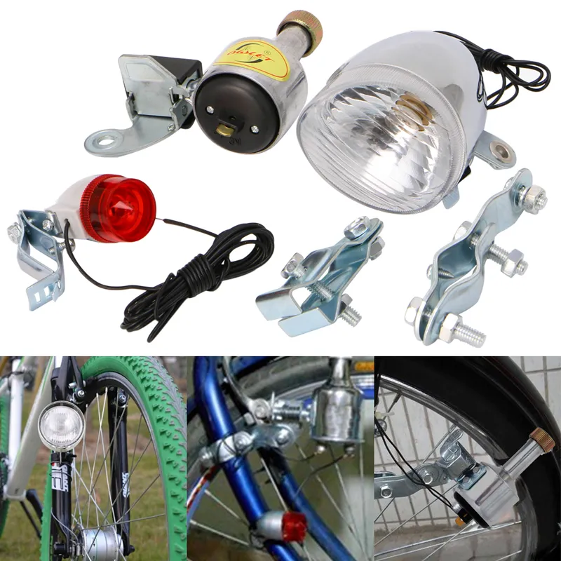 New 2017 arrival Bicycle Motorized Bike Friction Dynamo Generator Head Tail Light With Acessories