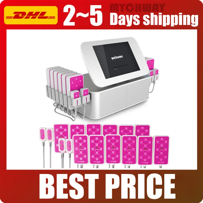 160mw Diode Laser Slimming Fat Burning Cellulite Removal Body Care Beauty Machine with 16 Pads