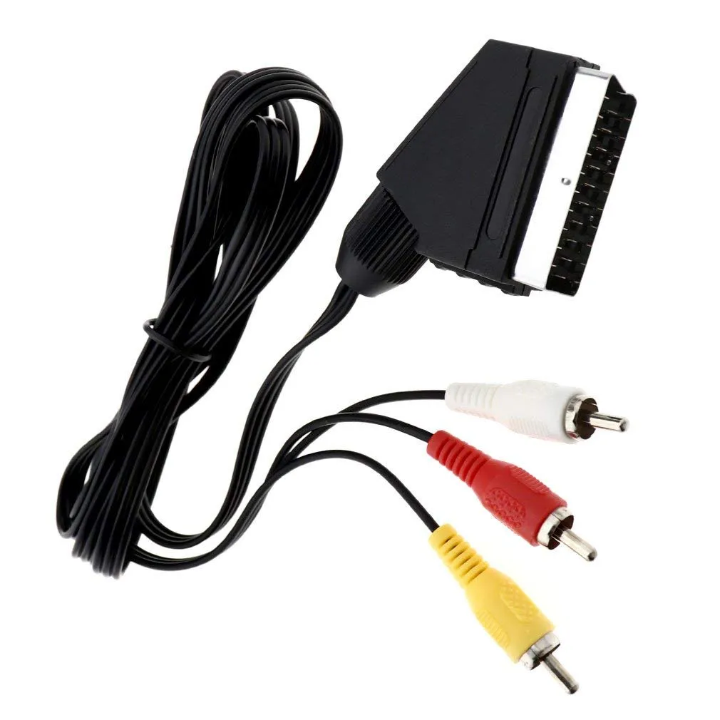 1.8M 6FT RGB Scart AV Cable Lead Audio Video Connector Cord for NES DHL FEDEX EMS FREE SHIP