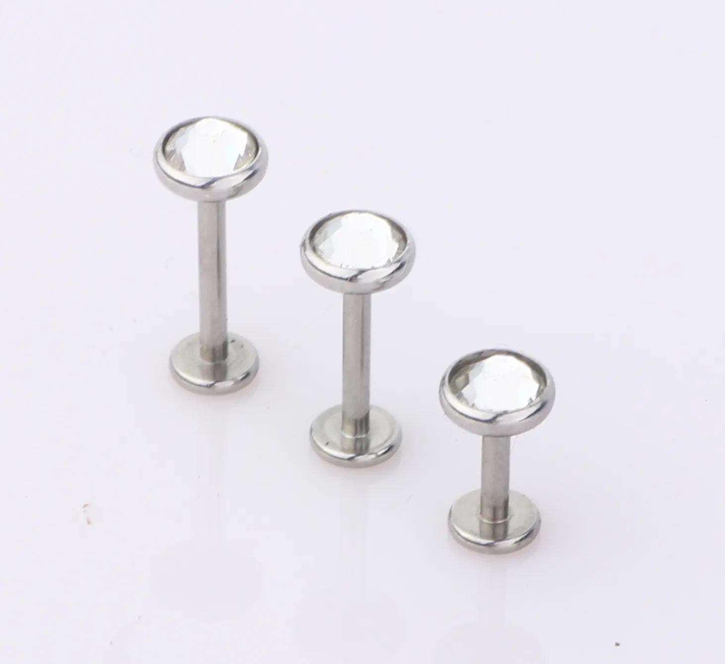 Trago orecchio filo interno pietra di cristallo labret labbro bar anello labbra stud acciaio inossidabile piercing gioielli il corpo 60 pezzi7649697