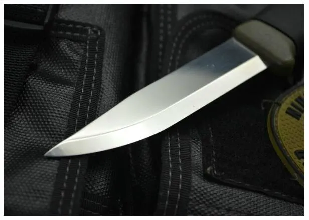 Ny överlevnad Rak kniv 12Cr27 Satin Blade Gummihandtag Dykniv utomhusutrustning med ABS K Mantel