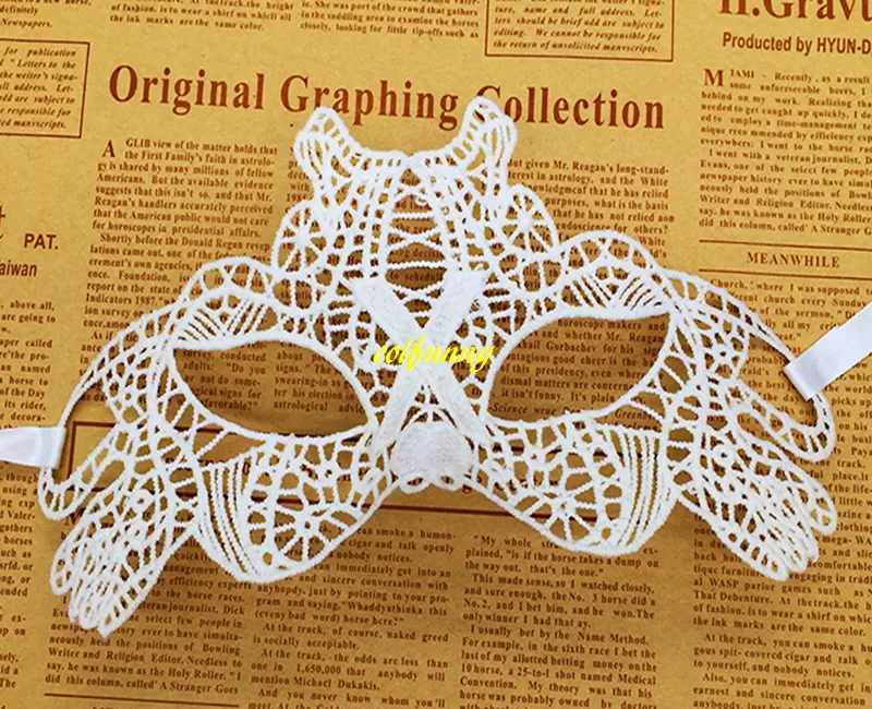 White Hard Lace Mask Party Sexy Mask Masquerade Masks Dress Venetian Carnival