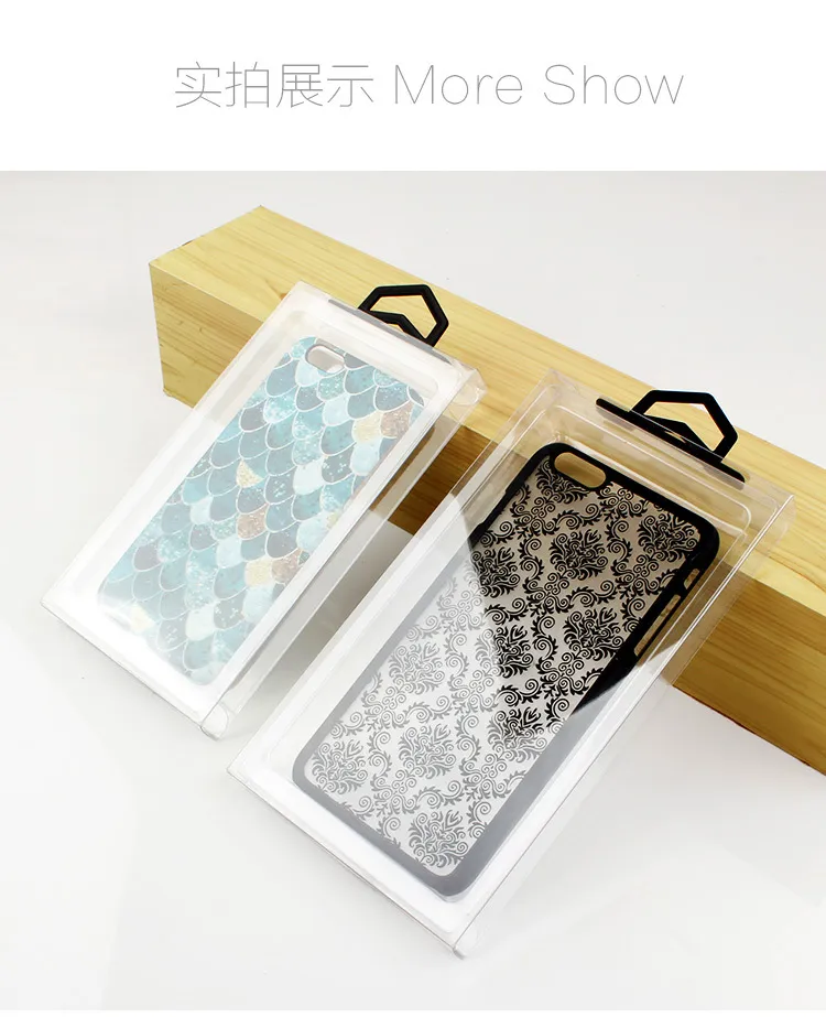 Confezione da 50 pezzi custodia iPhone 8 Plus Scatola in PVC vuota custodia iPhone X Confezione personalizzata con adesivo e vassoio