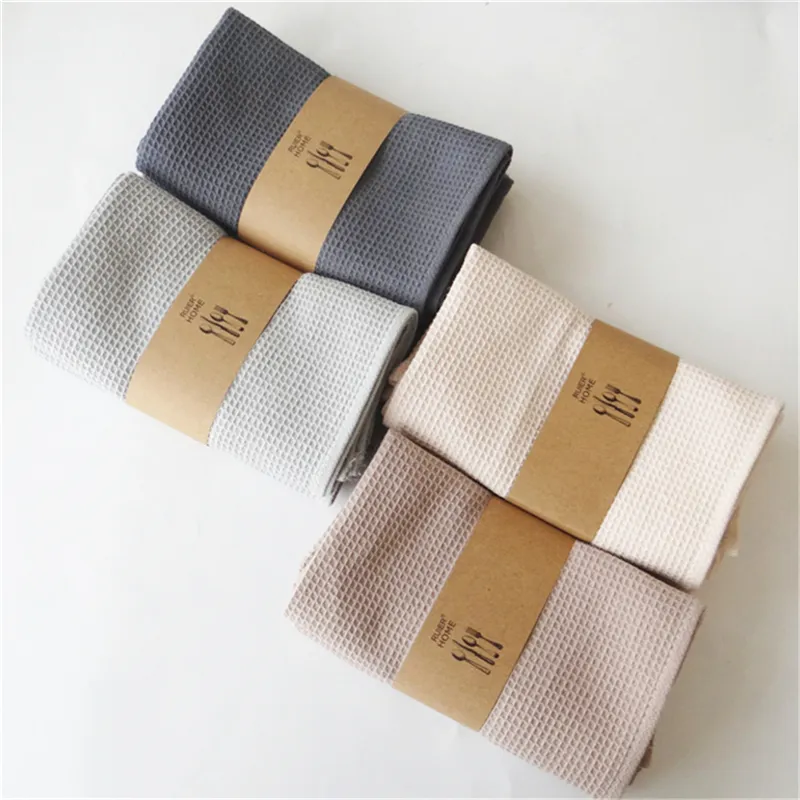 5pcs waffle cotton doormat napkin tea towel household kitchen rag ins gourmet photo background cloth