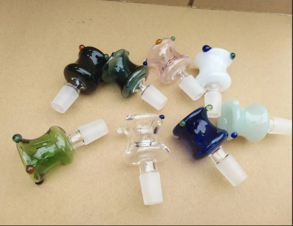 Cabeça de canhão de bolha colorida atacado acessórios para bongos de vidro, cachimbo de água de vidro para fumar, frete grátis