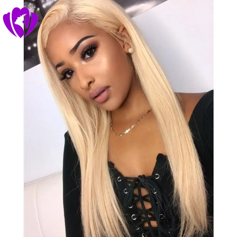 Partie libre perruque avant en dentelle blonde Beige droite cheveux résistants à la chaleur femmes blanches maquillage quotidien cadeau de fête de mariage perruques de cheveux synthétiques