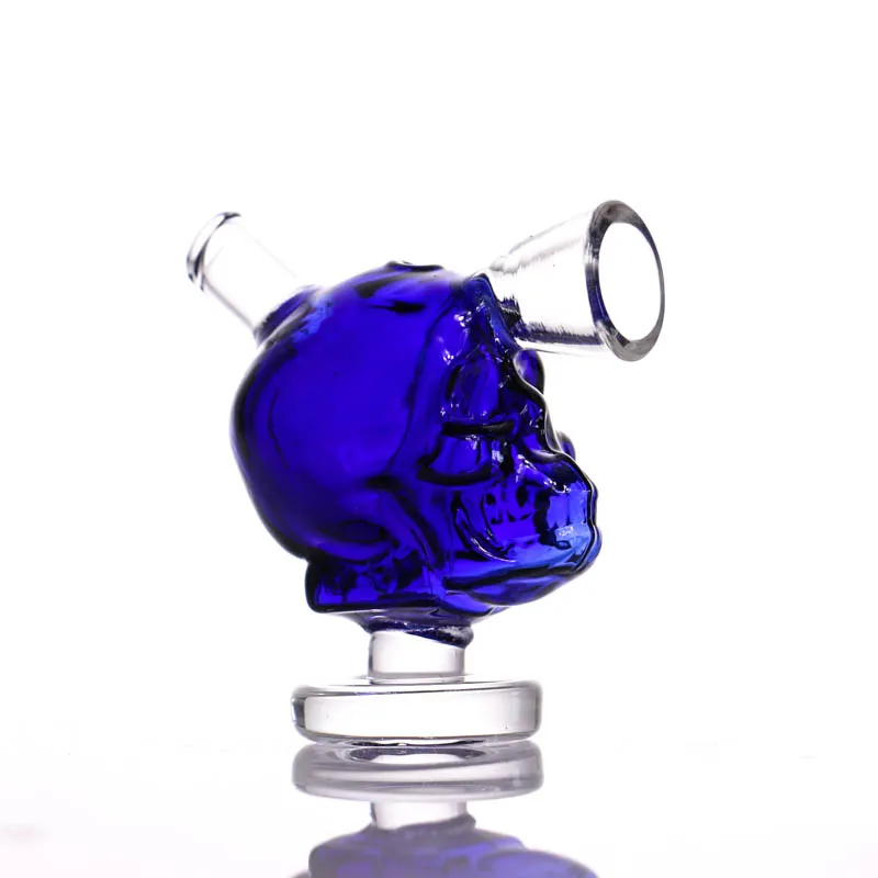 Neue Mini-Schädel-Glasbongs 2,2 Zoll hoch 5-Farben-Rauchblase Kleine Wasserpfeifen Dab Rig Handpfeifenschüssel Wasserpfeifen