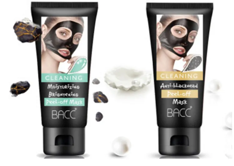 BACC Blackhead Remover Moisturising Keratin Repair Bamboo Charcoal Hydrating Face Clean Mask Peel Off Black Facial Mask