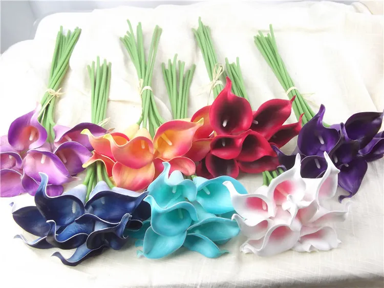 2018 new Artificial flower color customization 10pcs/lot PU mini calla lily bunch Halloween fake flower decoration dried flower