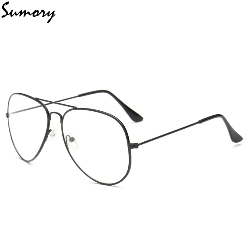 Fashion Pilot Eyeglasses Frame Plain Glasses Women Men Vintage Brand Clear Nerd Glasses Alloy Frame Unisex Eyewear High Quality