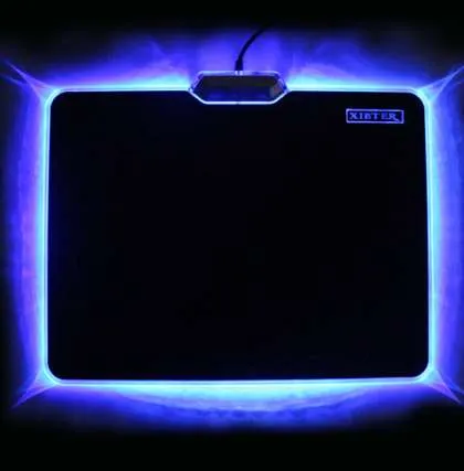 Offre spéciale Cool tapis de souris lumineux 300x240mm antidérapant fond en caoutchouc LED lumière bord tapis de souris pour ordinateur portable bureau PC carte jeu vidéo