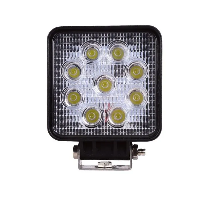 Pampsee 4INCH 27W 2000LM 2000K LED ضوء العمل بقعة الفيضانات بالقرب من مصباح العمل الصفراء لمبة القيادة الصفراء لجرارات الطرق الوعرة