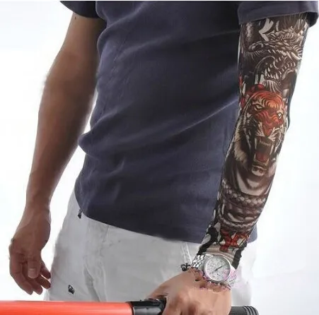 НОВОЕ ПРИБЫТИЕ-12 шт. смешанные эластичные поддельные временные татуировки рукава 3D художественные конструкции тела руки ноги чулки татуировки крутые мужчины-женщины Бесплатная доставка