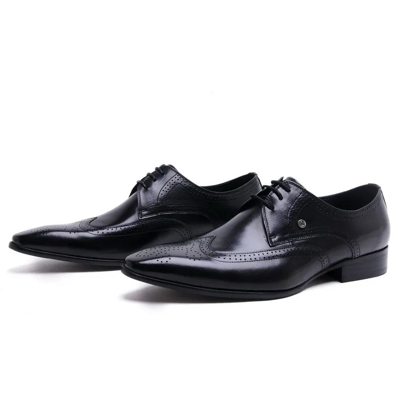 Hot Selling Men Black Formal Shoes Fashion Pointed Toe Business Leisure ...