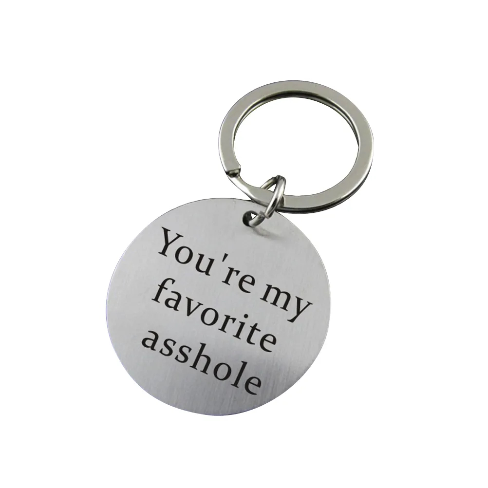 PIXNOR Schlüsselanhänger „You're My Favorite Asshole“, Edelstahl-Schlüsselanhänger, lustiger Schlüsselanhänger für Freund, Ehemann, Valentinstagsgeschenke