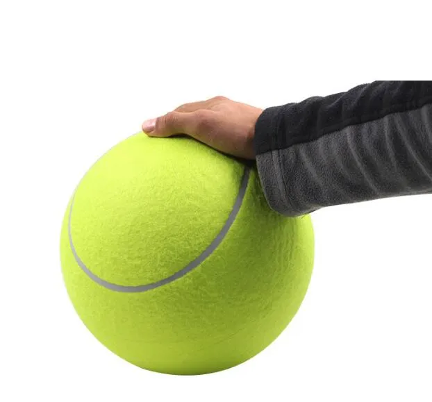 24 cm Duży Nadmuchiwany Tenis Ball Giant Tenis Ball Dog Chew Zabawki Podpis Mega Jumbo Dzieci Zabawki Ball Zewnątrz Dog Training Balls Hurtownie
