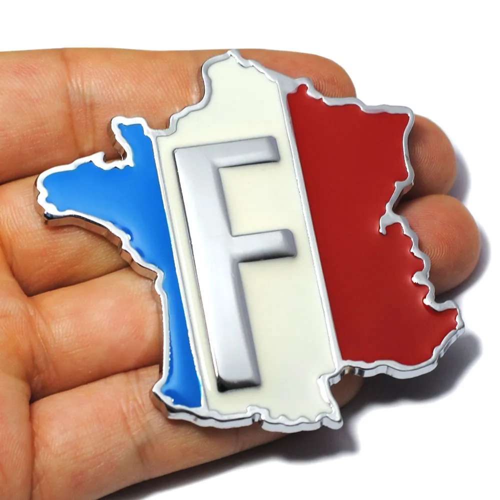 3D-metaal Frankrijk Vlag Auto Sticker Accessoires Stickers voor Renault Peugeot Citroen Cruze Chevrolet Ford Focus VW Golf Benz BMW