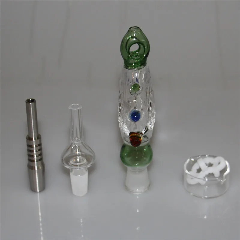 Shisha-Glas-NC-Kit mit Titannägeln, Kugelspitze, Quarzspitzen, Rauchpfeifen, Dab-Stroh, Bohrinseln, Rauchzubehör, Mini-Bubbler-Bong, Nektar-Sammler-Set