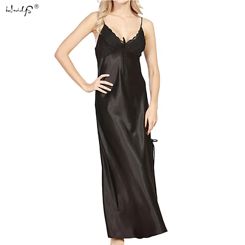 Women Sexy Lingerie Satin Midi Nightdress Plus Size Lace Nightgown Nightie  Negligee Silk Satin Long Satin Midi Nightdress Gecelik Nightwear From  Maoyili, $14.82