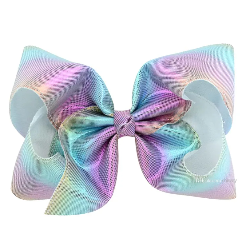 8 inch Baby Bow Barrettes Leuke haarbogen Glanzende laser haarspelden meisje Clippers Girls Hairpin Kids Hair Accessory voor peuter KFJ1991166350