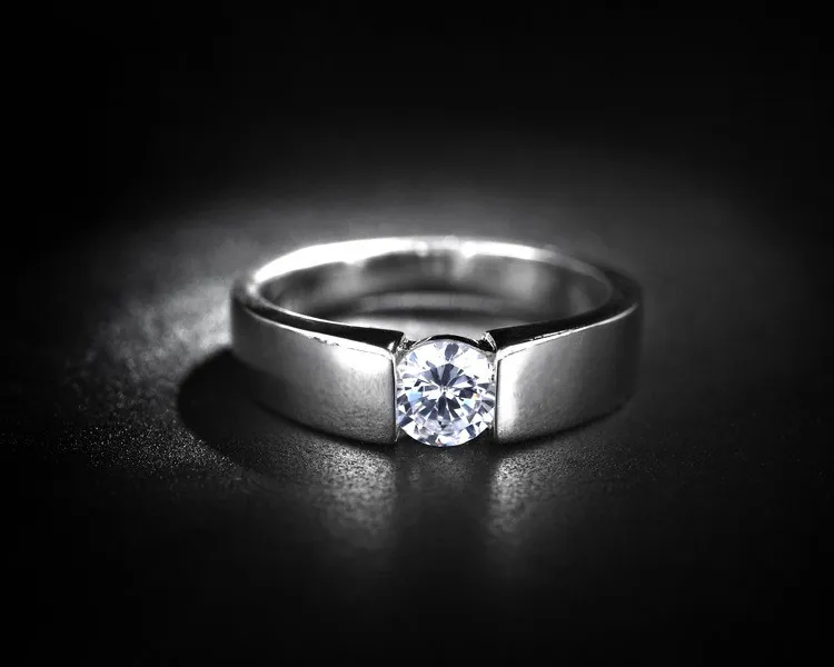 Choucong äkta män smycken handgjord solitaire diamant 925 sterling silver emgonagement bröllop band ring för män