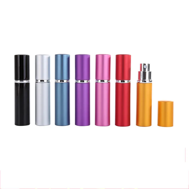 5ml Mini Portable Refillable Parfym Atomizer Färgrik Sprayflaska Tomma Parfymflaskor Mode Parfymflaska DHL Gratis frakt