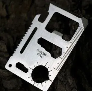 Mini ferramenta de cartão de crédito de vários bolsos em aço inoxidável portátil para sobrevivência ao ar livre carteira de acampamento ferramentas faca ferramentas ao ar livre ferramentas EDC